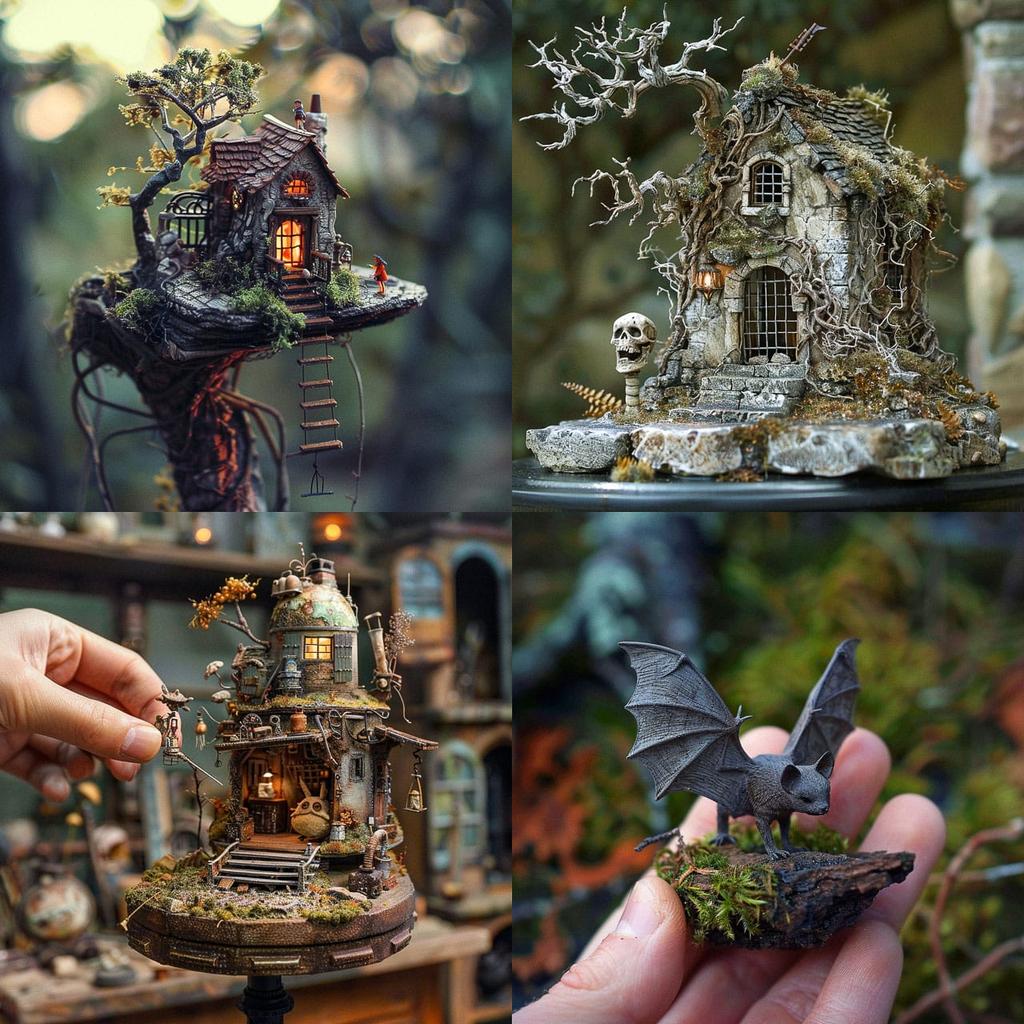 Miniature scale style, Midjourney V6, render 1 of 4