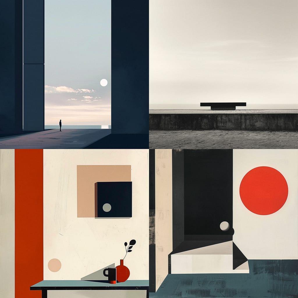 Minimalist composition style, Midjourney V6, render 1 of 4
