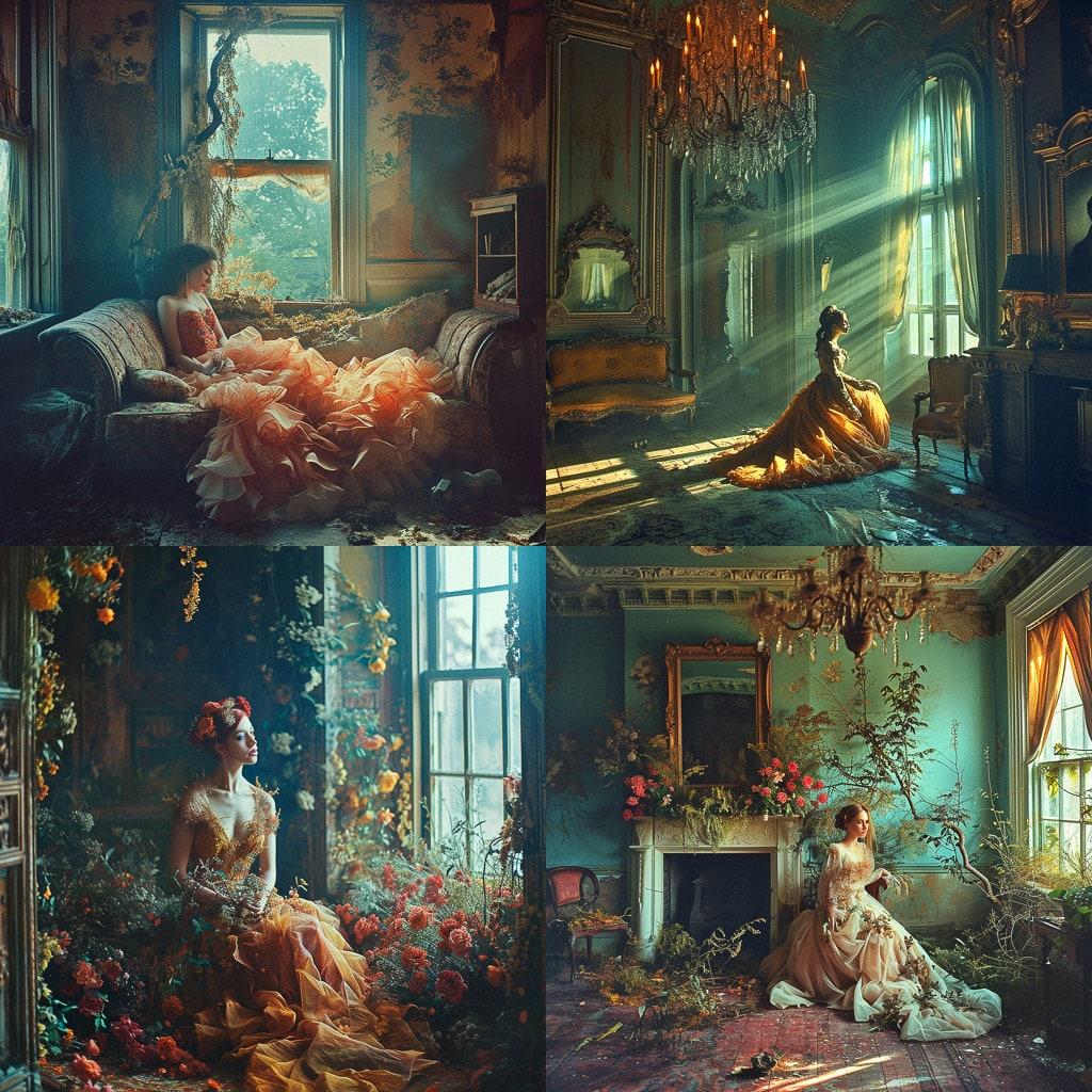 Miss Aniela style, Midjourney V6, render 1 of 4