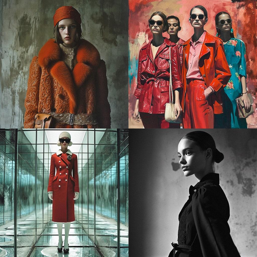 Miuccia Prada style, Midjourney V6, render 1 of 4
