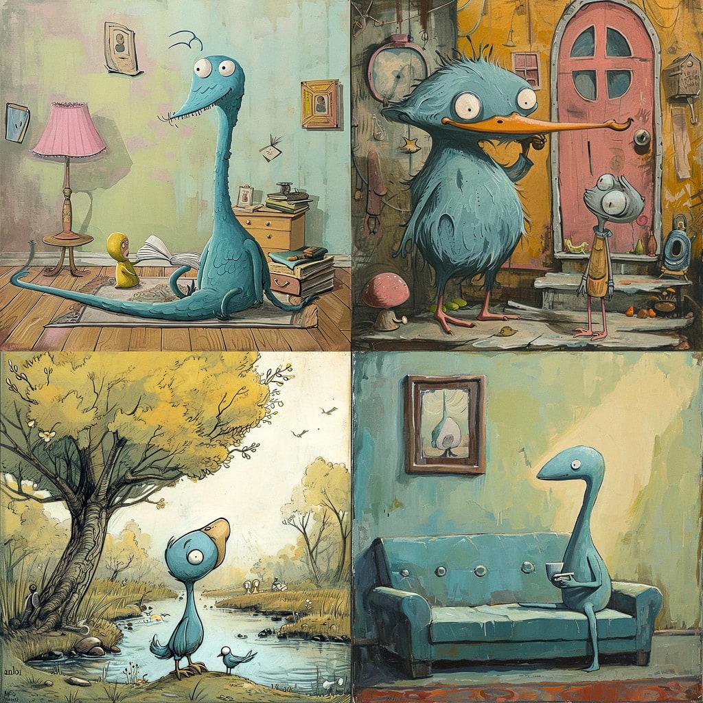 Mo Willems style, Midjourney V6, render 1 of 4