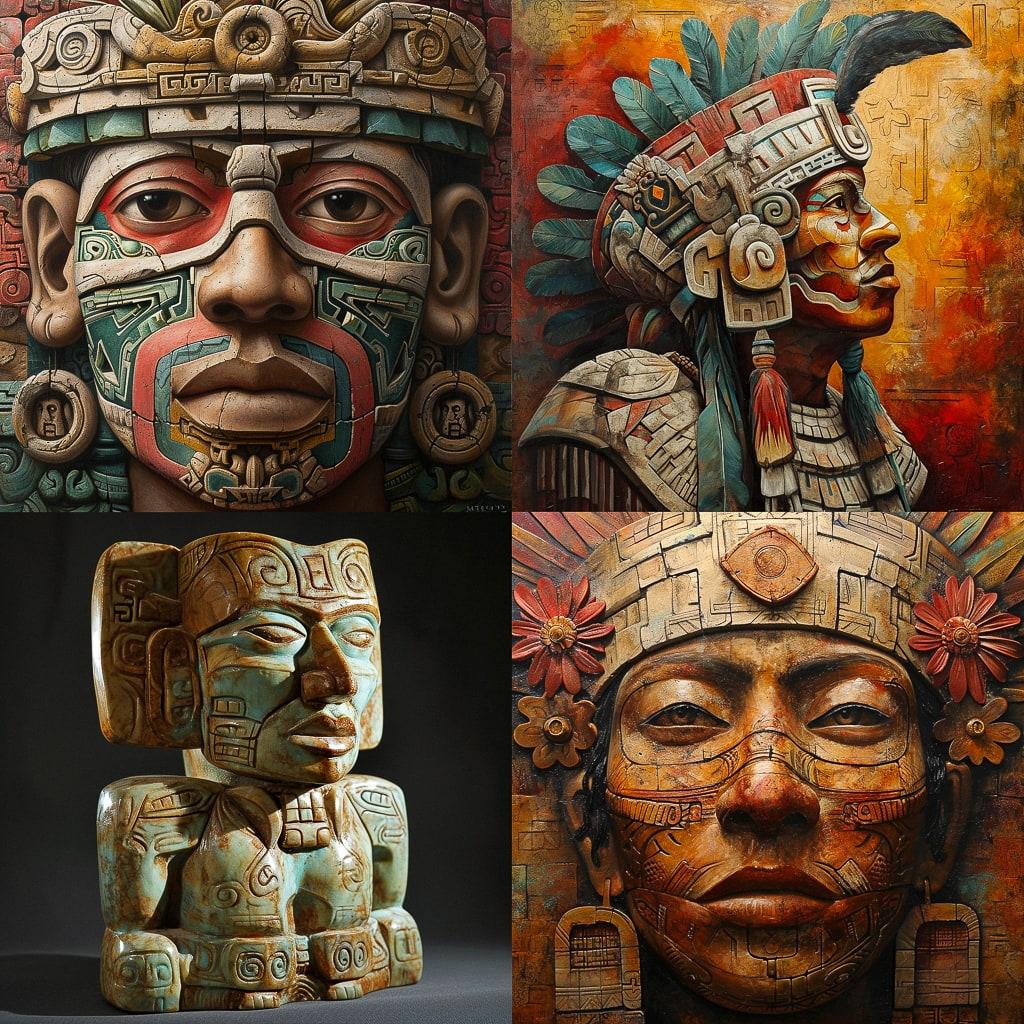 Moche art style, Midjourney V6, render 1 of 4