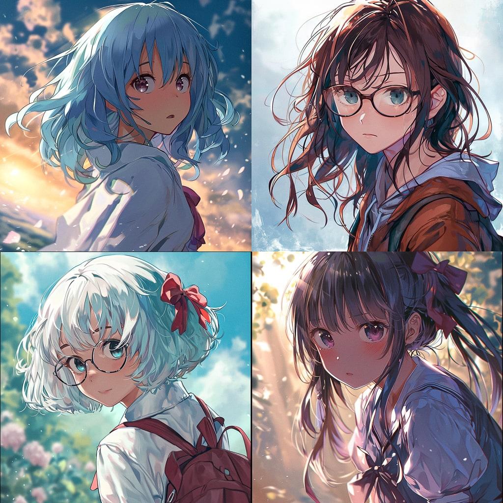 Moe anime style style, Midjourney V6, render 1 of 4