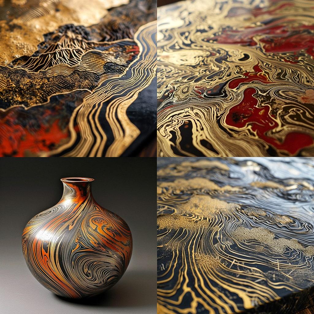 Mokume-gane style, Midjourney V6, render 1 of 4