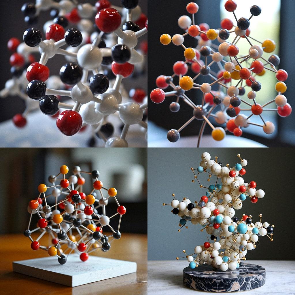 Molecular model style, Midjourney V6, render 1 of 4