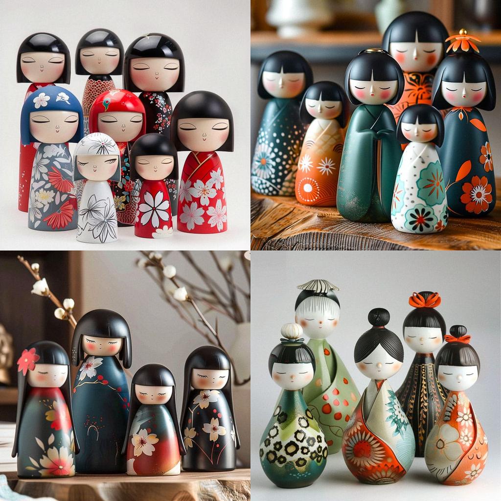 Momiji Message Dolls style, Midjourney V6, render 1 of 4