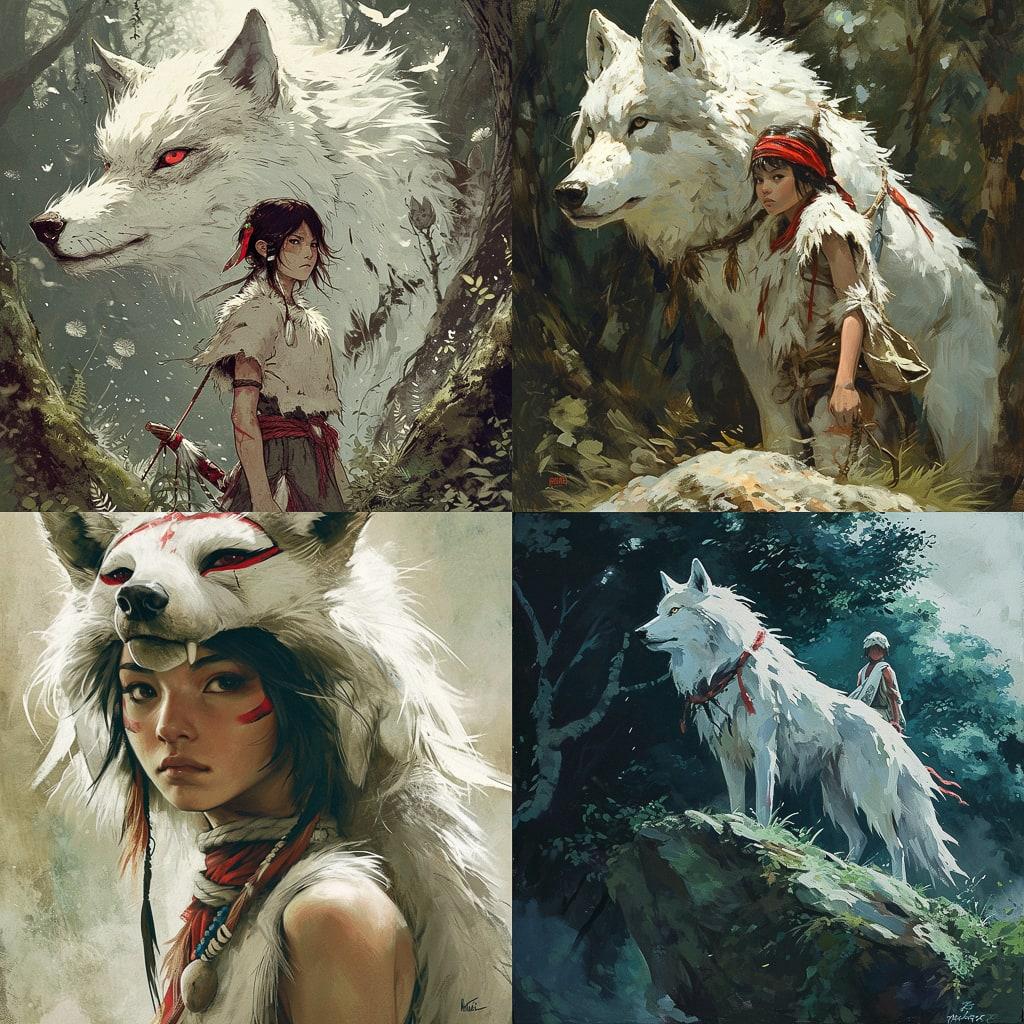 Mononoke style, Midjourney V6, render 1 of 4