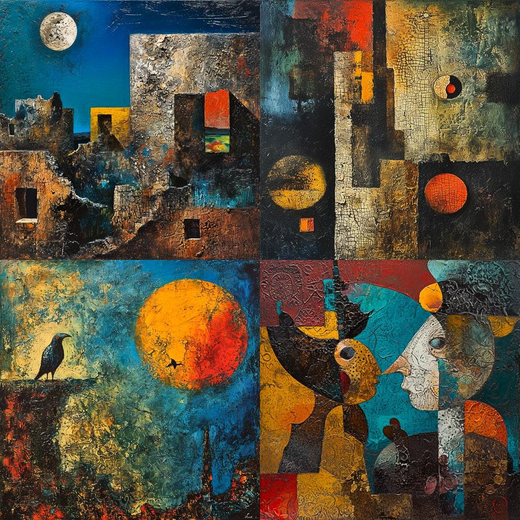 Mordecai Ardon style, Midjourney V6, render 1 of 4