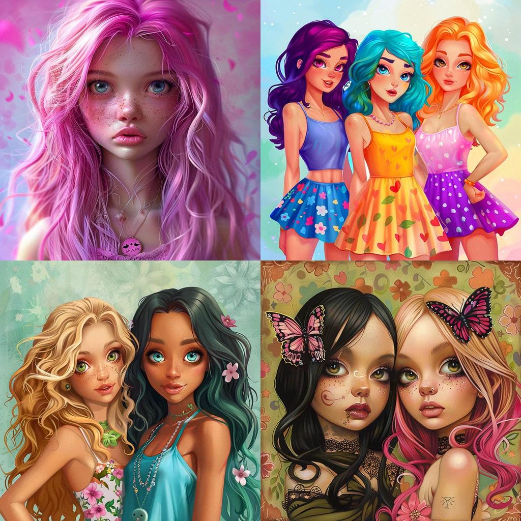 Moxie Girlz style, Midjourney V6, render 1 of 4