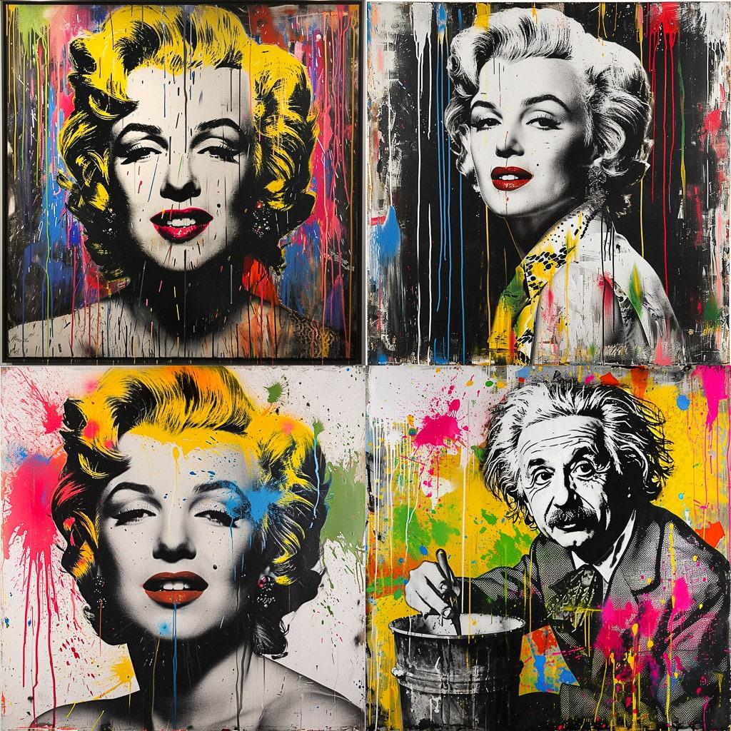 Mr. Brainwash style, Midjourney V6, render 1 of 4