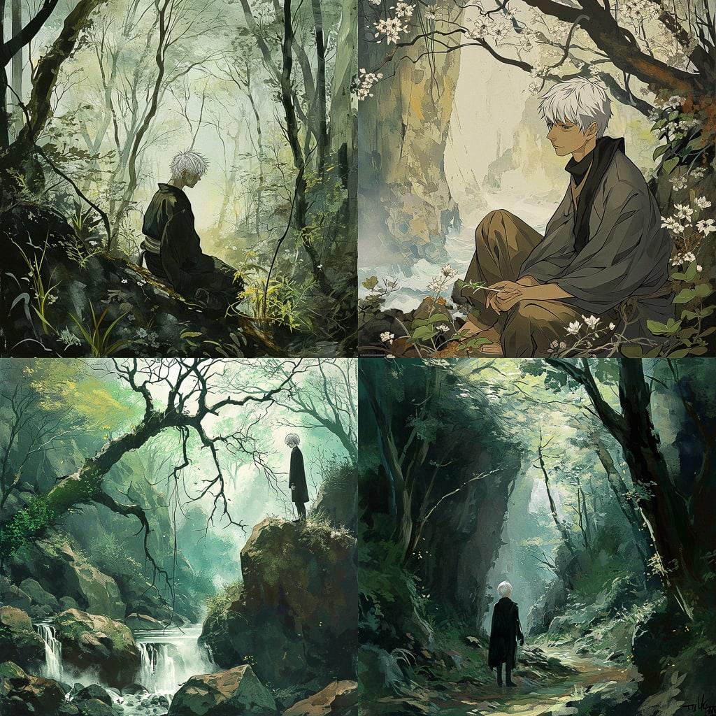 Mushishi style, Midjourney V6, render 1 of 4