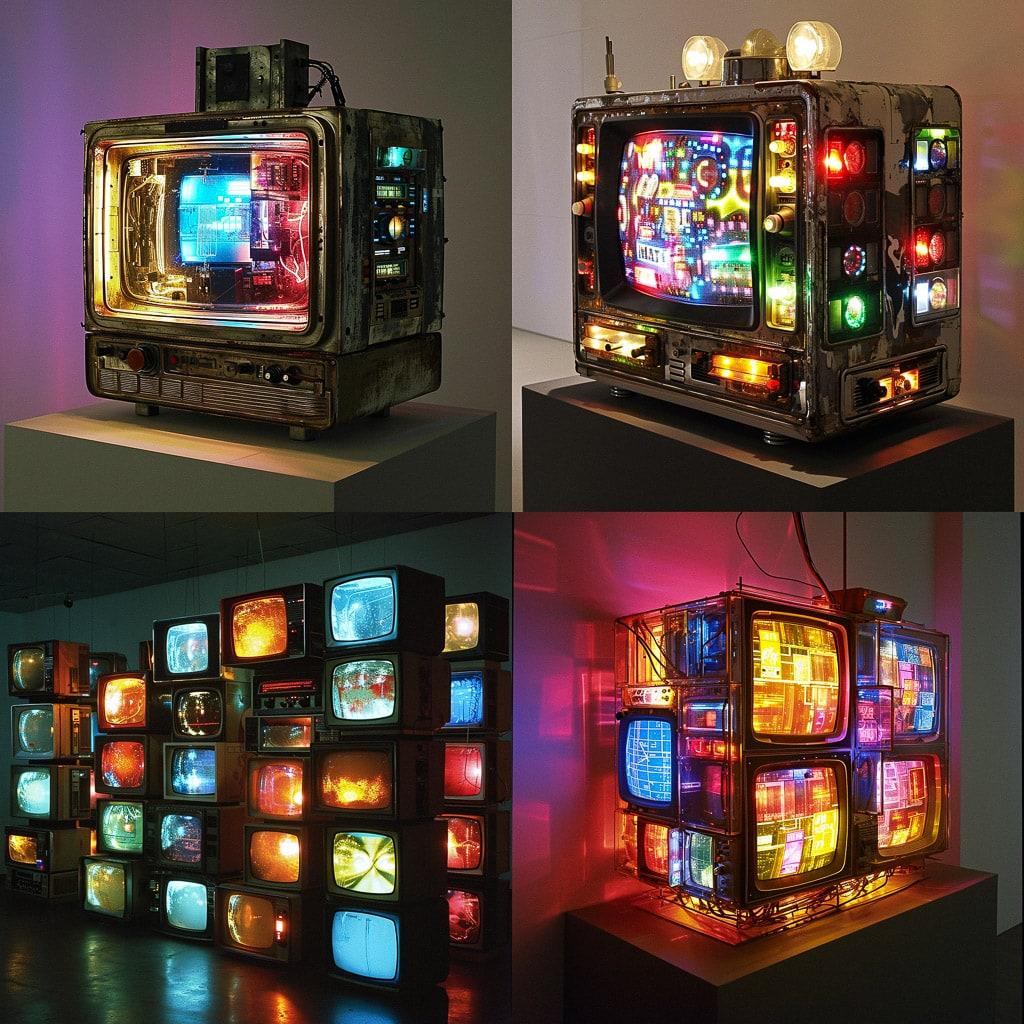 Nam June Paik style, Midjourney V6, render 1 of 4
