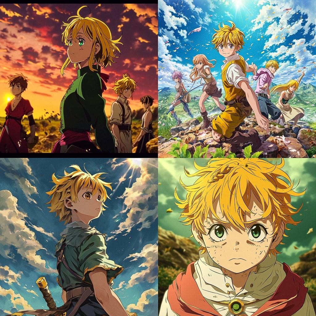 Nanatsu no Taizai style, Midjourney V6, render 1 of 4