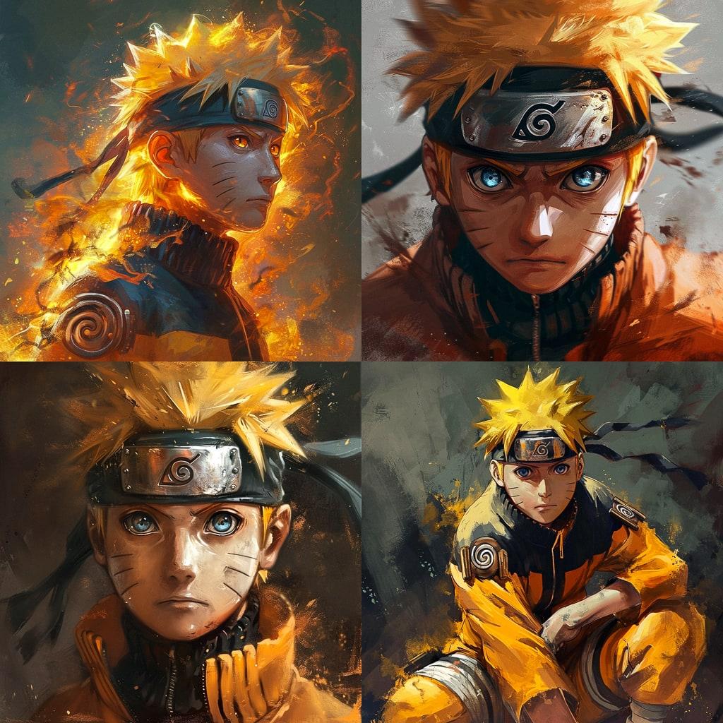 Naruto style, Midjourney V6, render 1 of 4