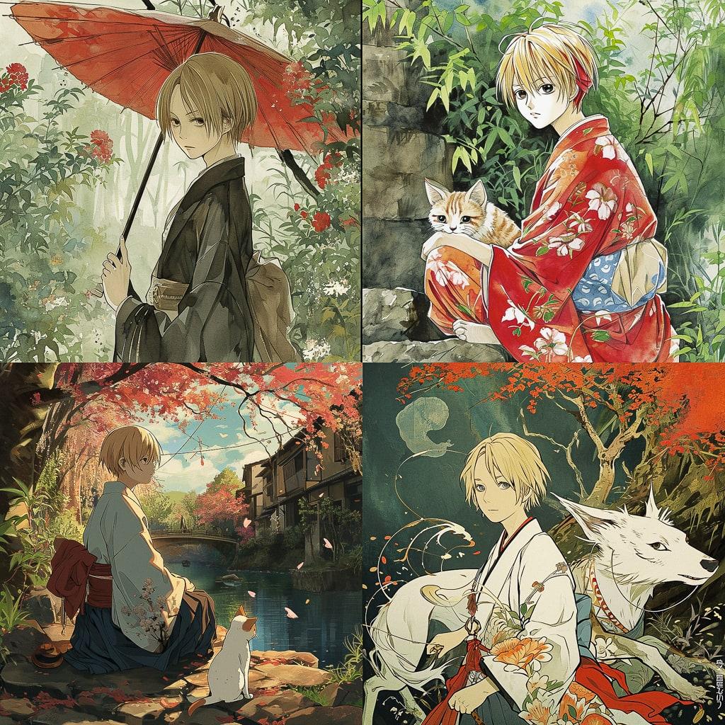 Natsume Yuujinchou style, Midjourney V6, render 1 of 4