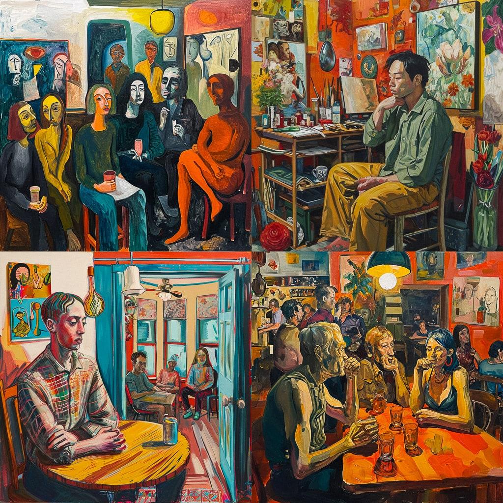 Nicole Eisenman style, Midjourney V6, render 1 of 4