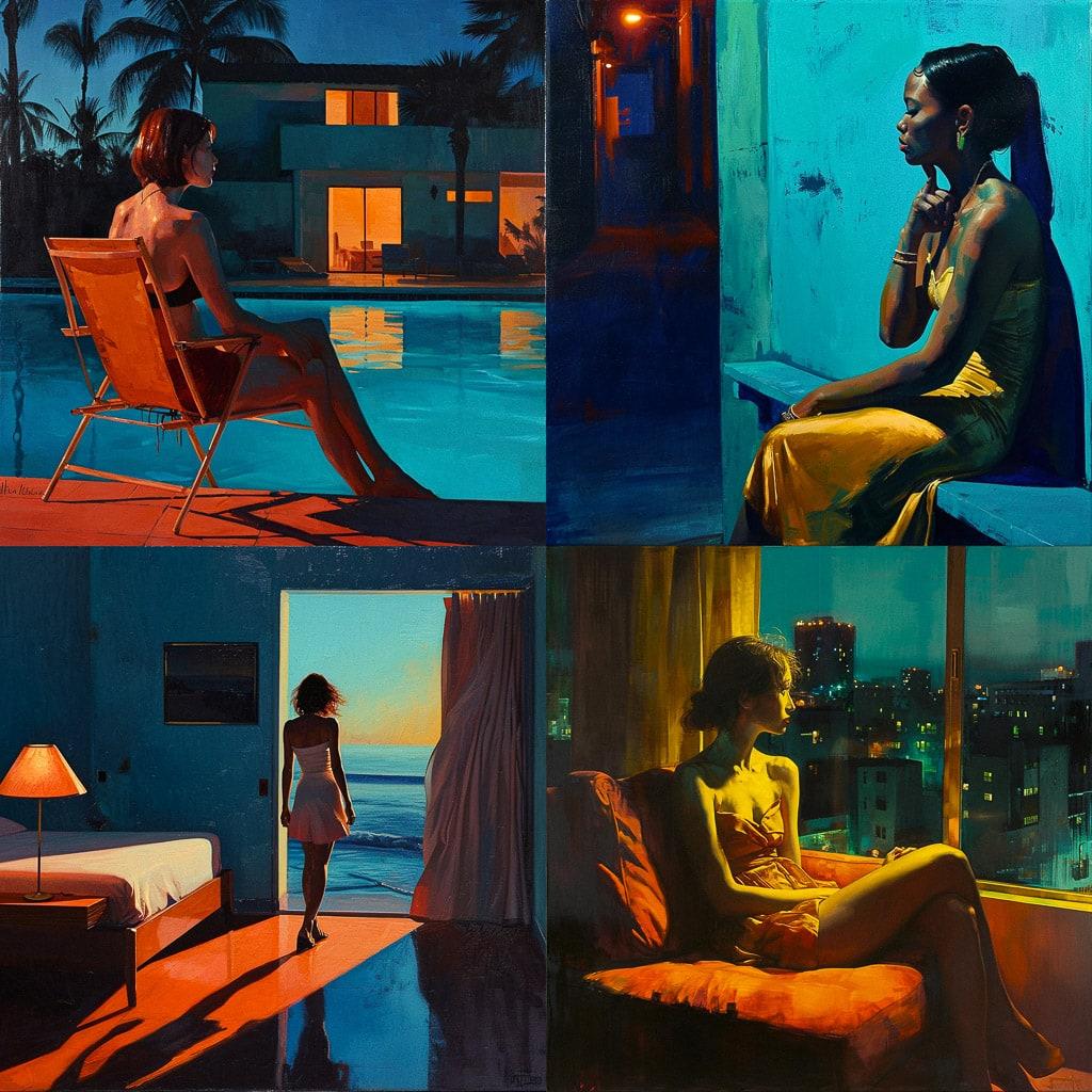 Nigel van Wieck style, Midjourney V6, render 1 of 4