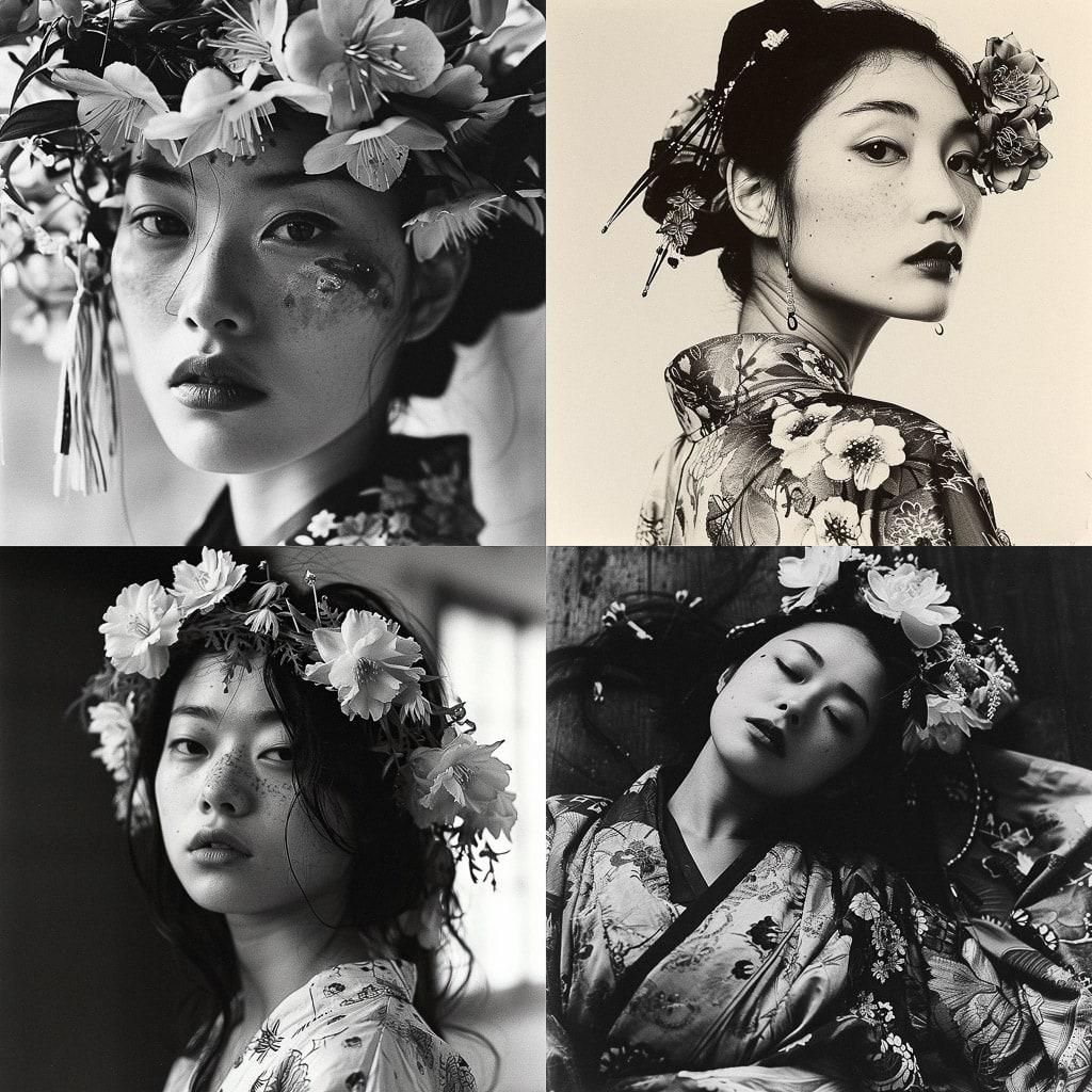 Nobuyoshi Araki style, Midjourney V6, render 1 of 4