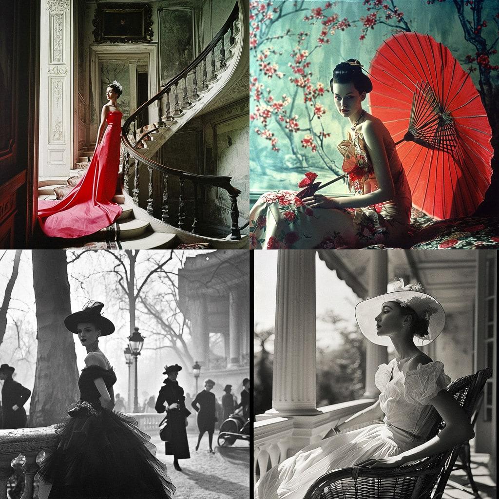 Norman Parkinson style, Midjourney V6, render 1 of 4