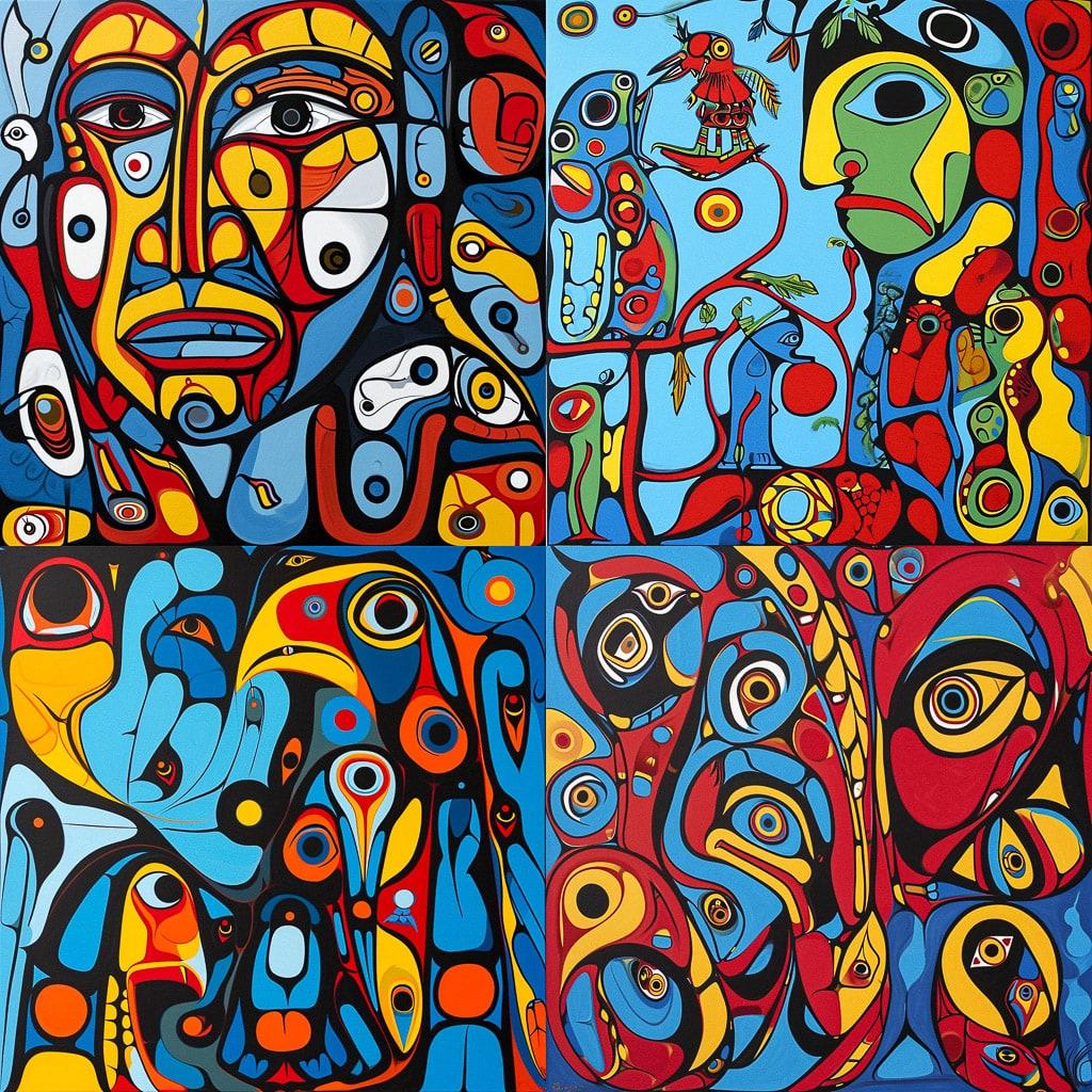 Norval Morrisseau style, Midjourney V6, render 1 of 4