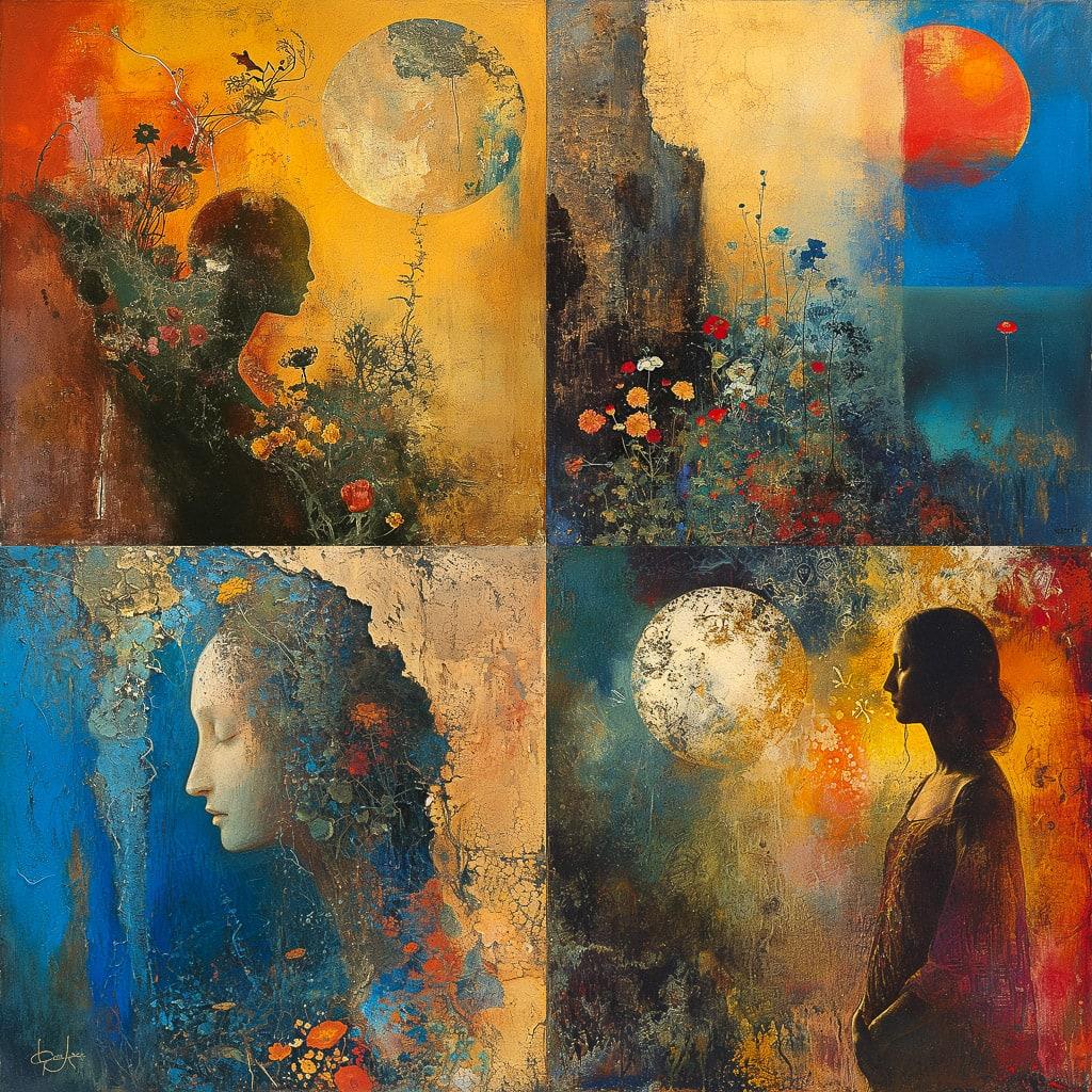 Odilon Redon style, Midjourney V6, render 1 of 4