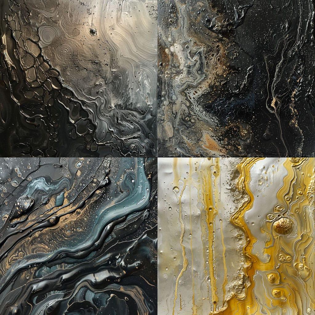 Oily texture style, Midjourney V6, render 1 of 4
