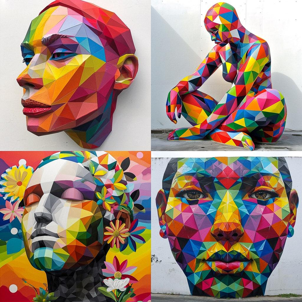 Okuda San Miguel style, Midjourney V6, render 1 of 4
