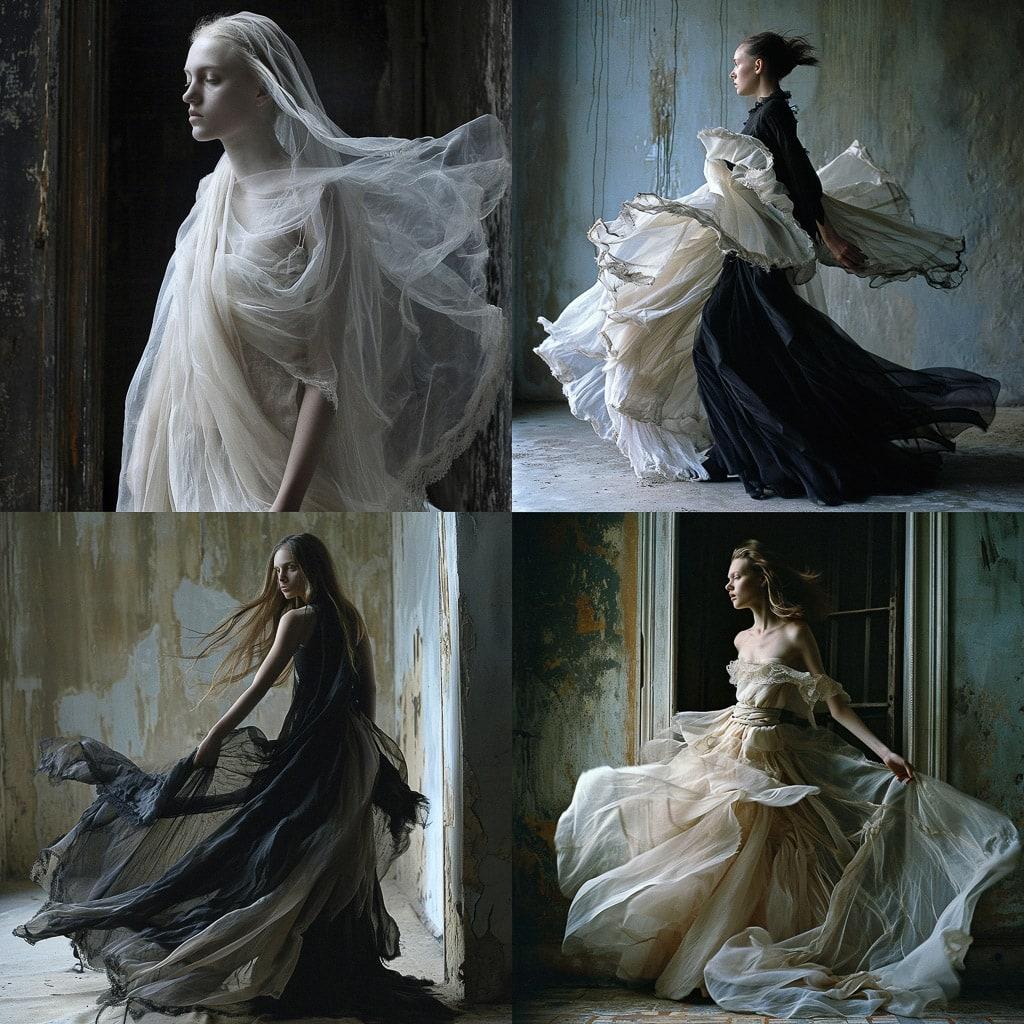 Olivier Theyskens style, Midjourney V6, render 1 of 4