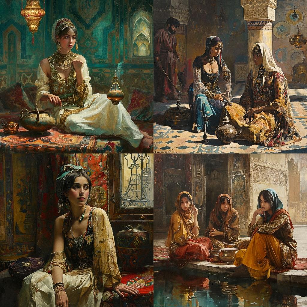 Orientalism style, Midjourney V6, render 1 of 4
