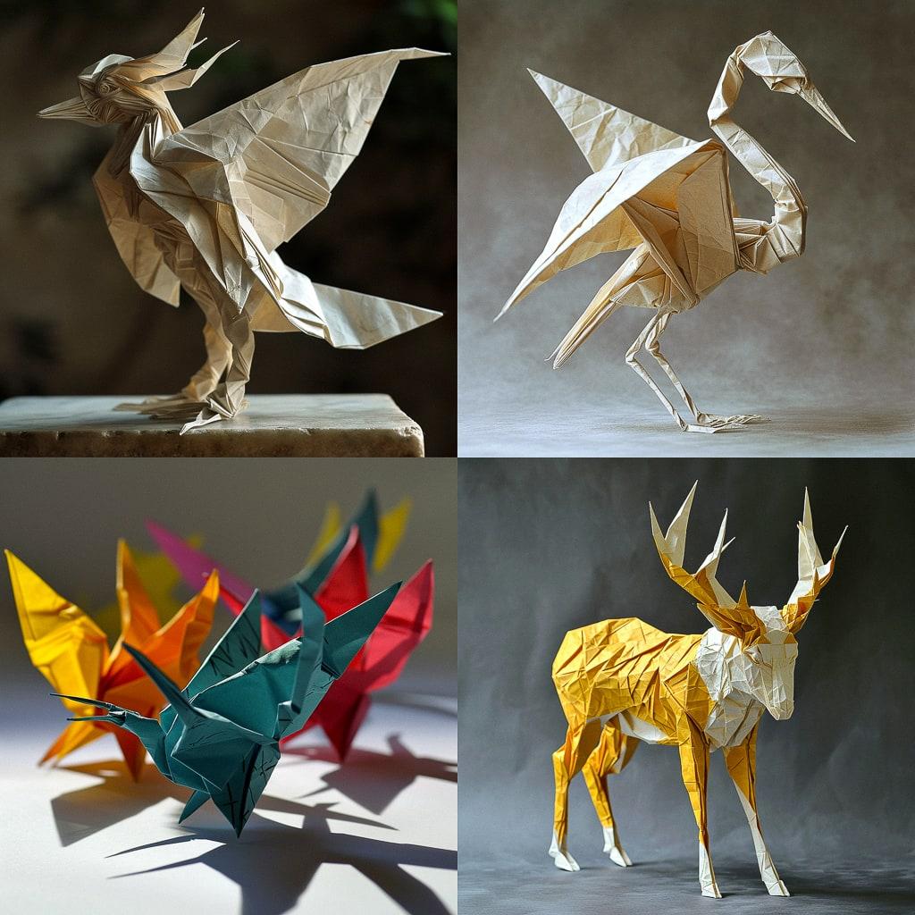 Origami style, Midjourney V6, render 1 of 4