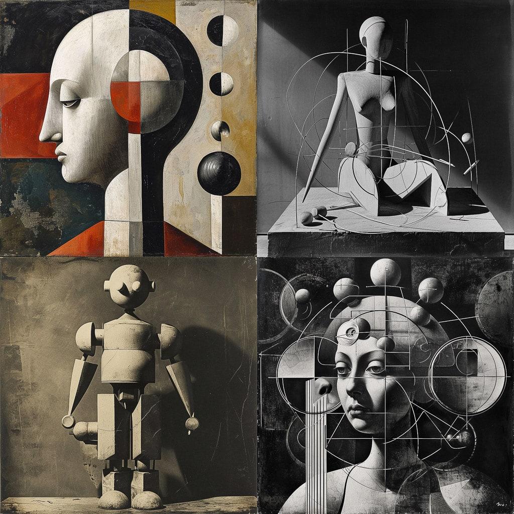 Oskar Schlemmer style, Midjourney V6, render 1 of 4
