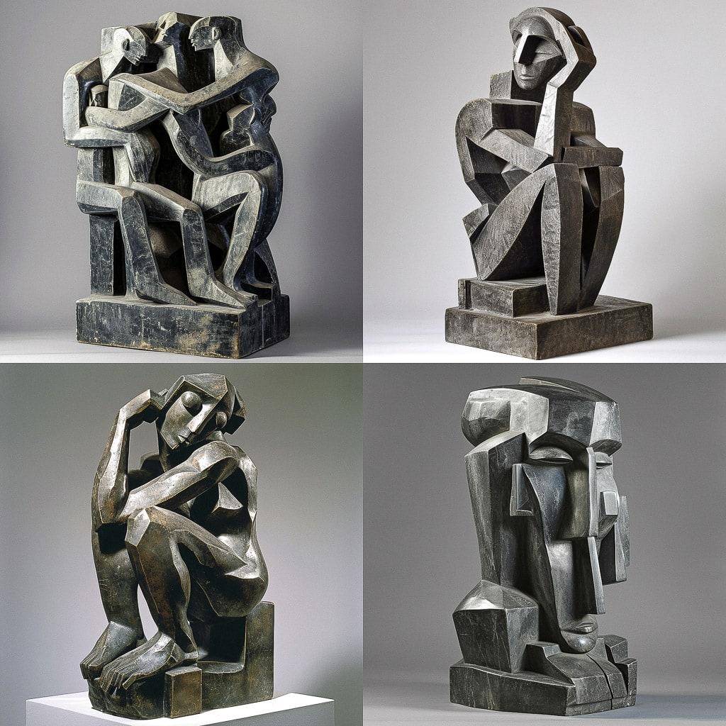 Ossip Zadkine style, Midjourney V6, render 1 of 4