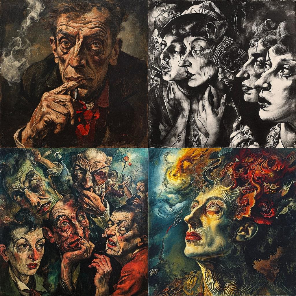 Otto Dix style, Midjourney V6, render 1 of 4