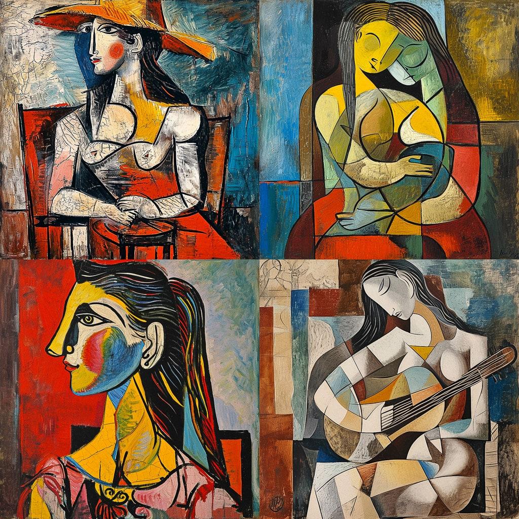 Pablo Picasso style, Midjourney V6, render 1 of 4