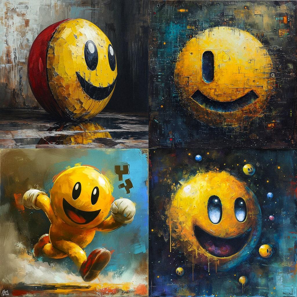 Pac-Man style, Midjourney V6, render 1 of 4