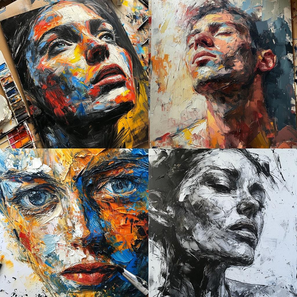 Palette knife drawing style, Midjourney V6, render 1 of 4