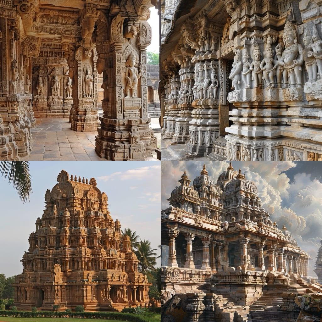 Pallava architecture style, Midjourney V6, render 1 of 4