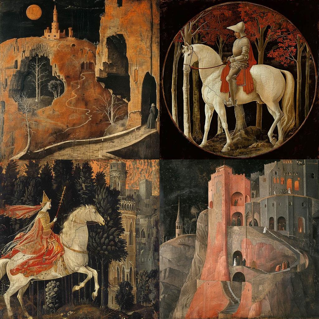 Paolo Uccello style, Midjourney V6, render 1 of 4