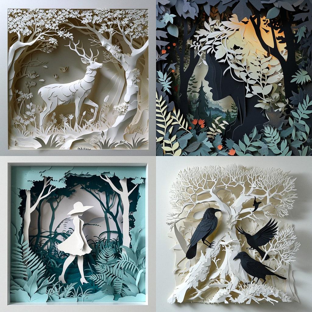 Paper cutout style, Midjourney V6, render 1 of 4