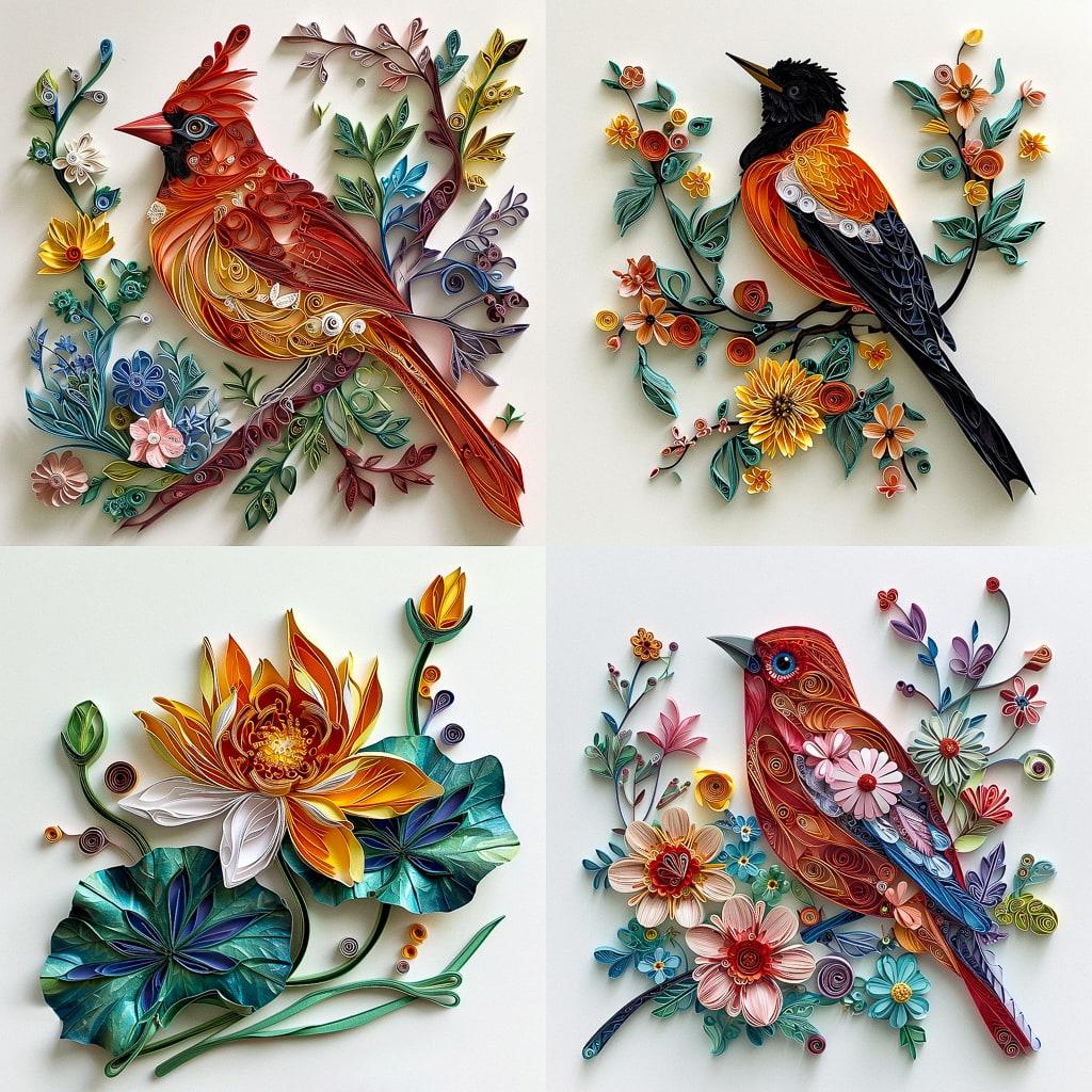 Paper quilling style, Midjourney V6, render 1 of 4
