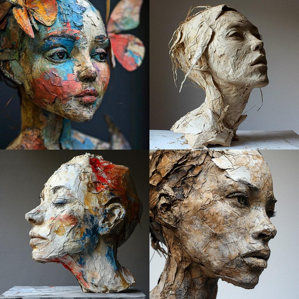 Papier-mache style, Midjourney V6, render 1 of 4