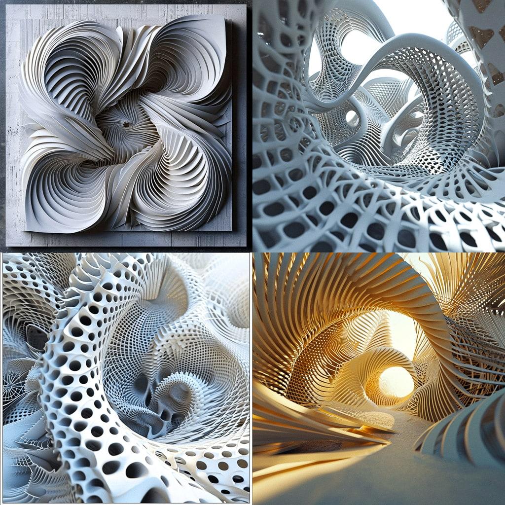 Parametric art style, Midjourney V6, render 1 of 4
