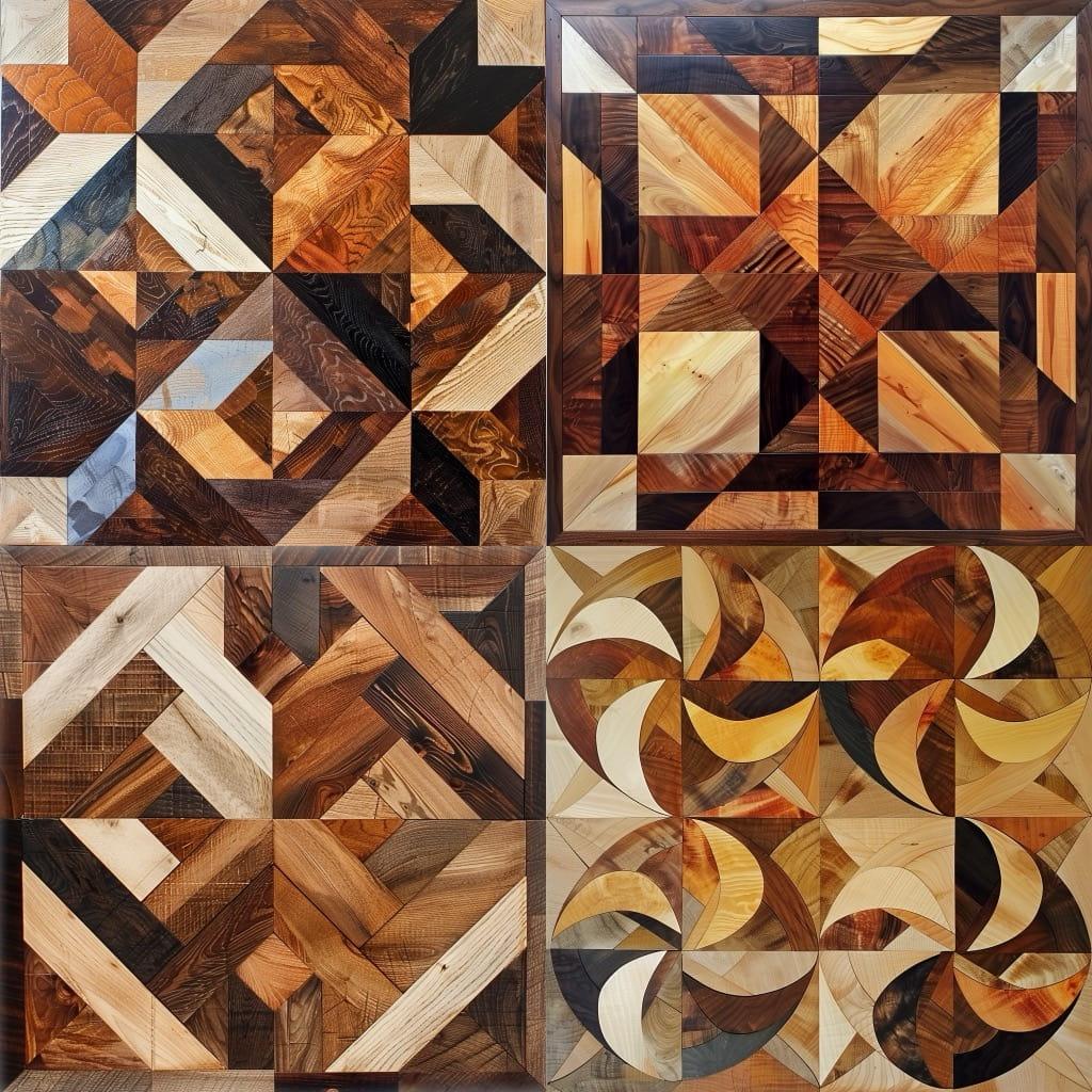 Parquetry style, Midjourney V6, render 1 of 4