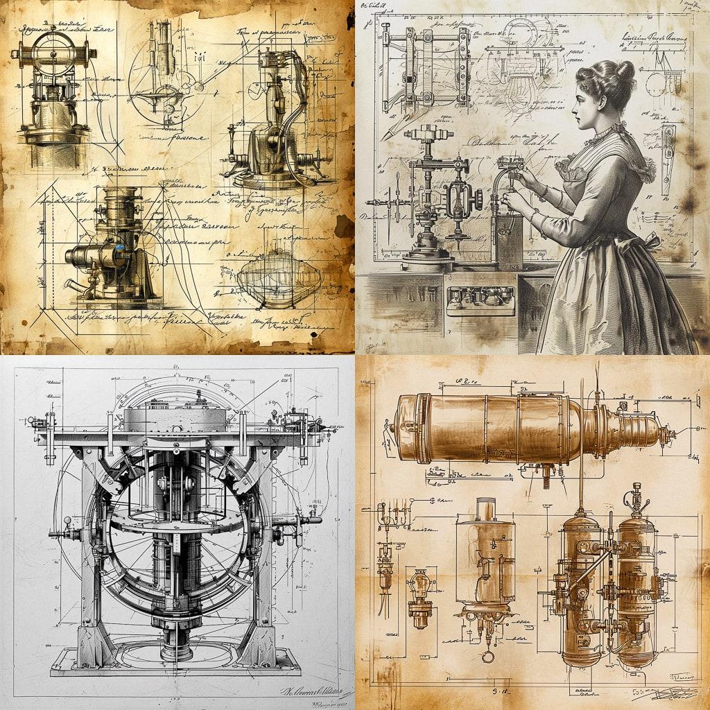 Patent drawing style, Midjourney V6, render 1 of 4