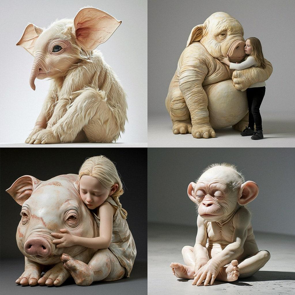 Patricia Piccinini style, Midjourney V6, render 1 of 4