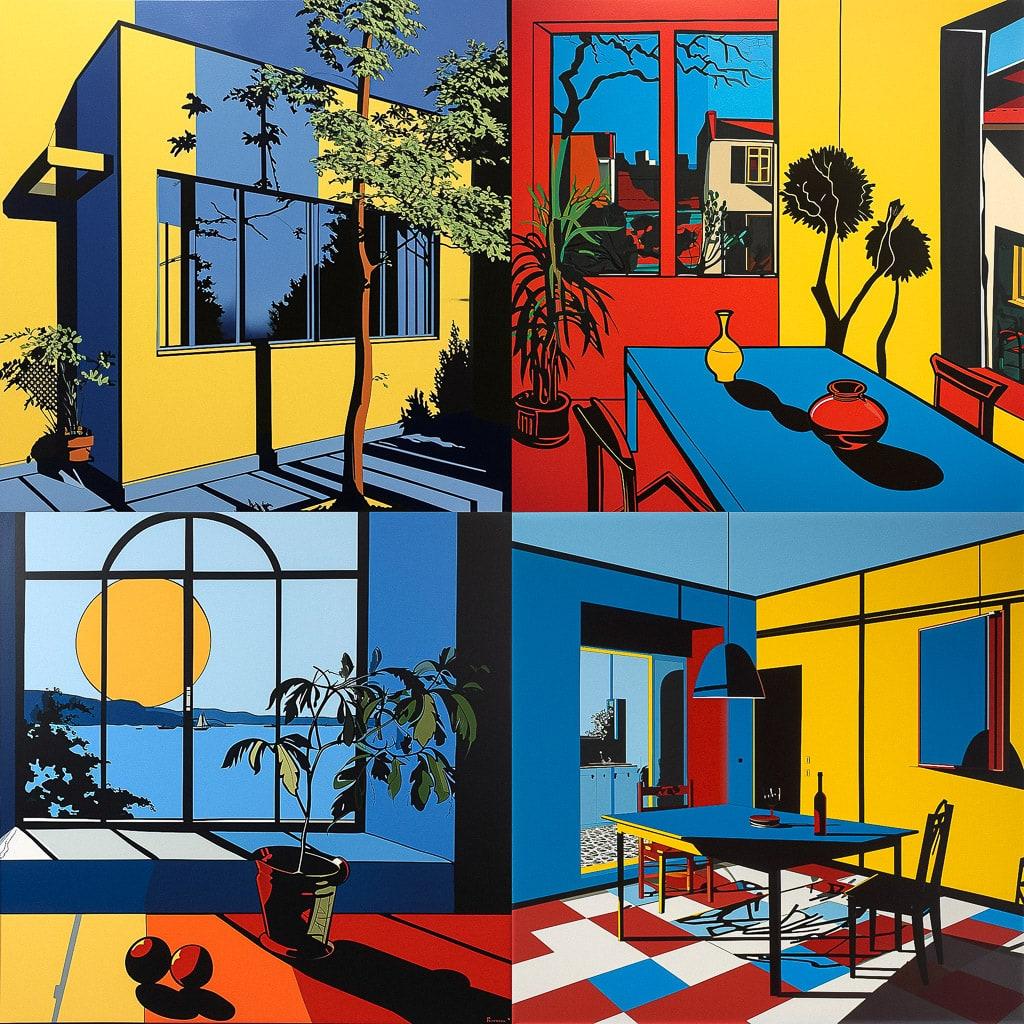 Patrick Caulfield style, Midjourney V6, render 1 of 4