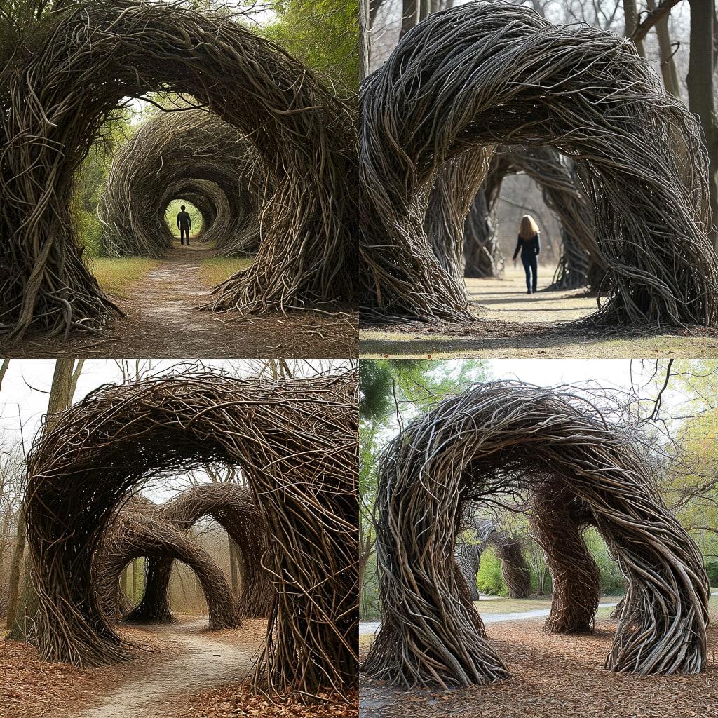 Patrick Dougherty style, Midjourney V6, render 1 of 4