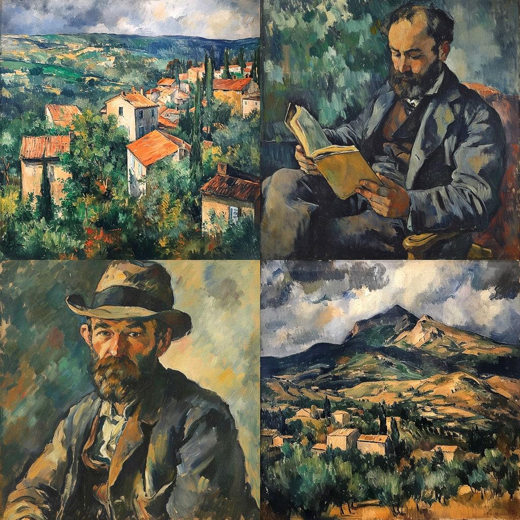 Paul Cezanne style, Midjourney V6, render 1 of 4