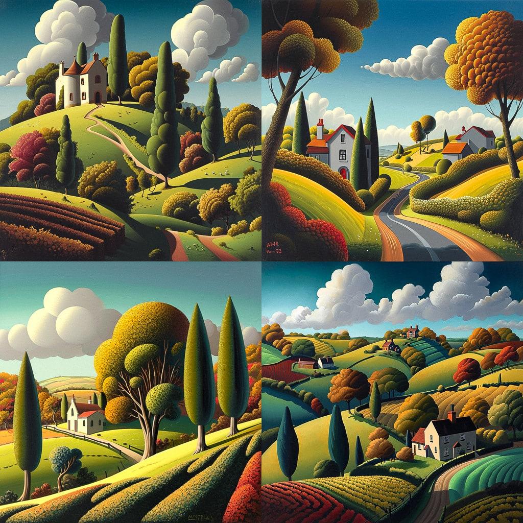 Paul Corfield style, Midjourney V6, render 1 of 4