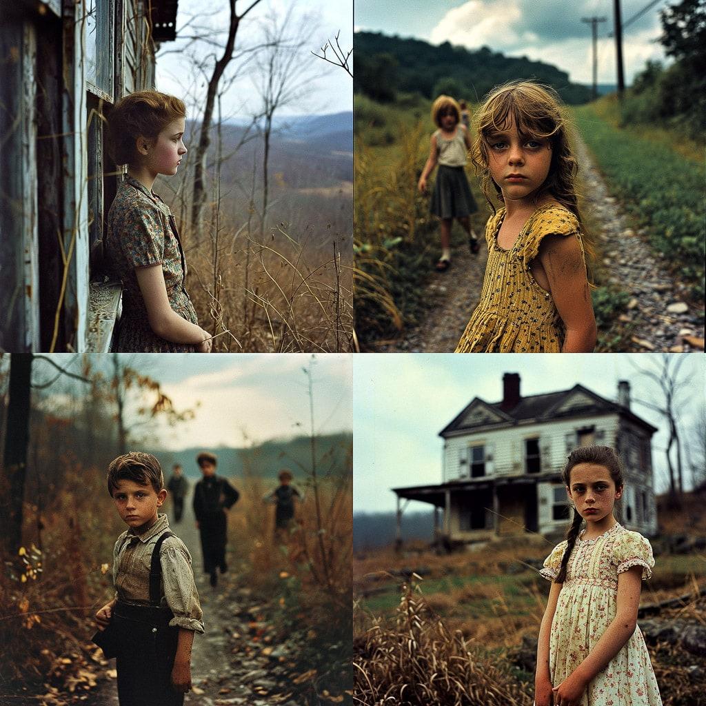 Paul Fusco style, Midjourney V6, render 1 of 4